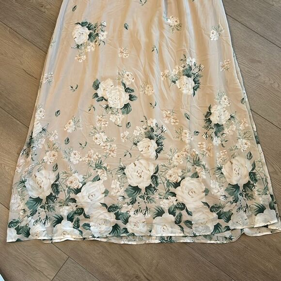 NWT SHOW ME YOUR MUMU KENDALL MAXI DRESS FLORAL BOUQUET BEIGE SIZE XXS - Picture 5 of 9
